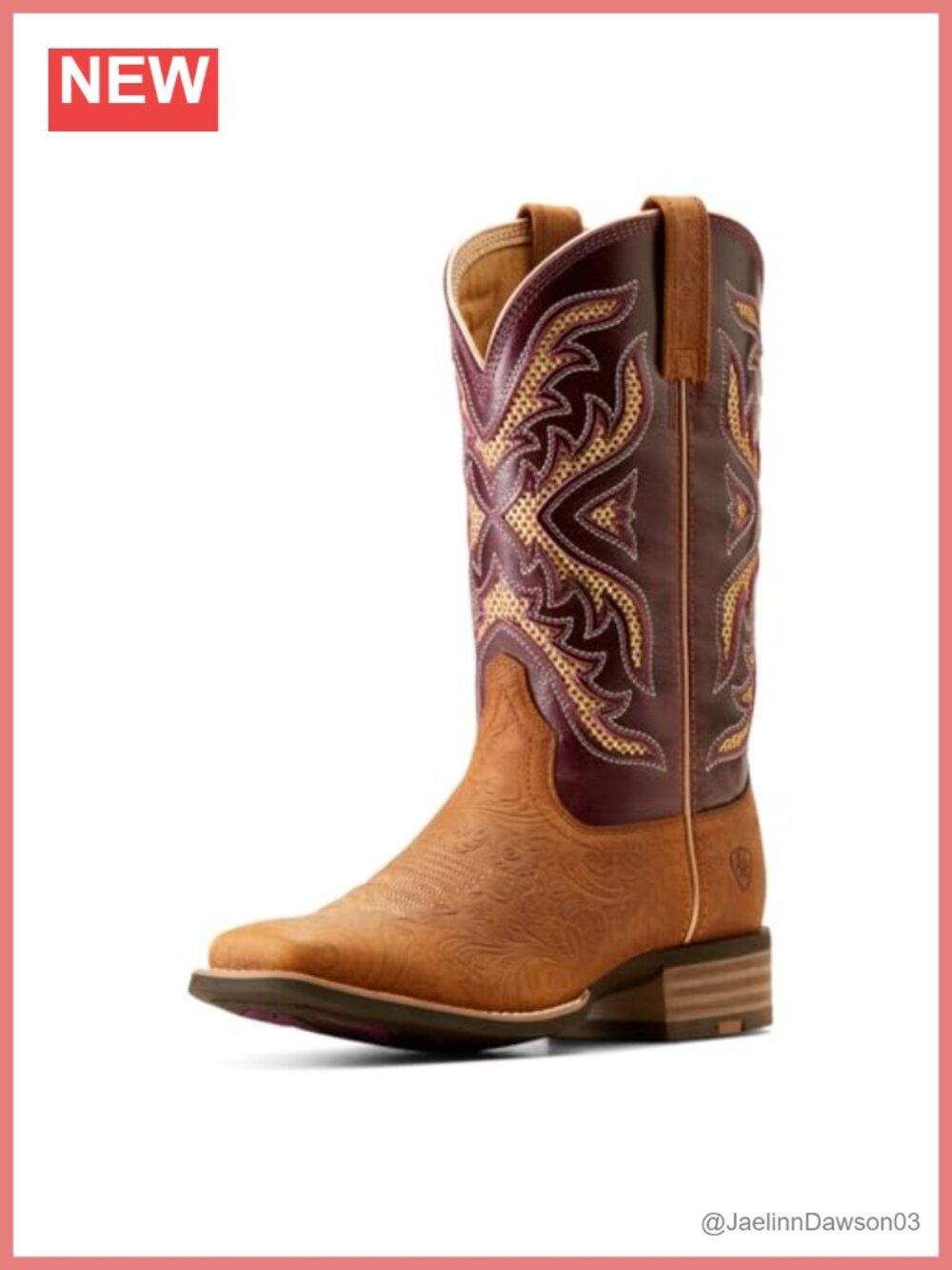 Western Boots Faux Leather Square Toe Pull-On Mid-Calf Equestrian